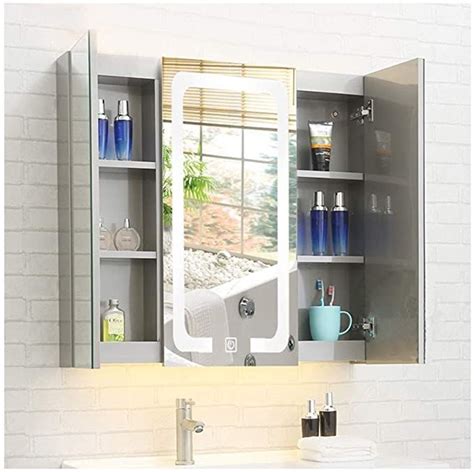 stainless steel illuminated bathroom cabinets|Bathroom Storage Cabinets .